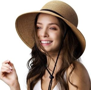 New Furtalk womens sun hat with wind Lanyard